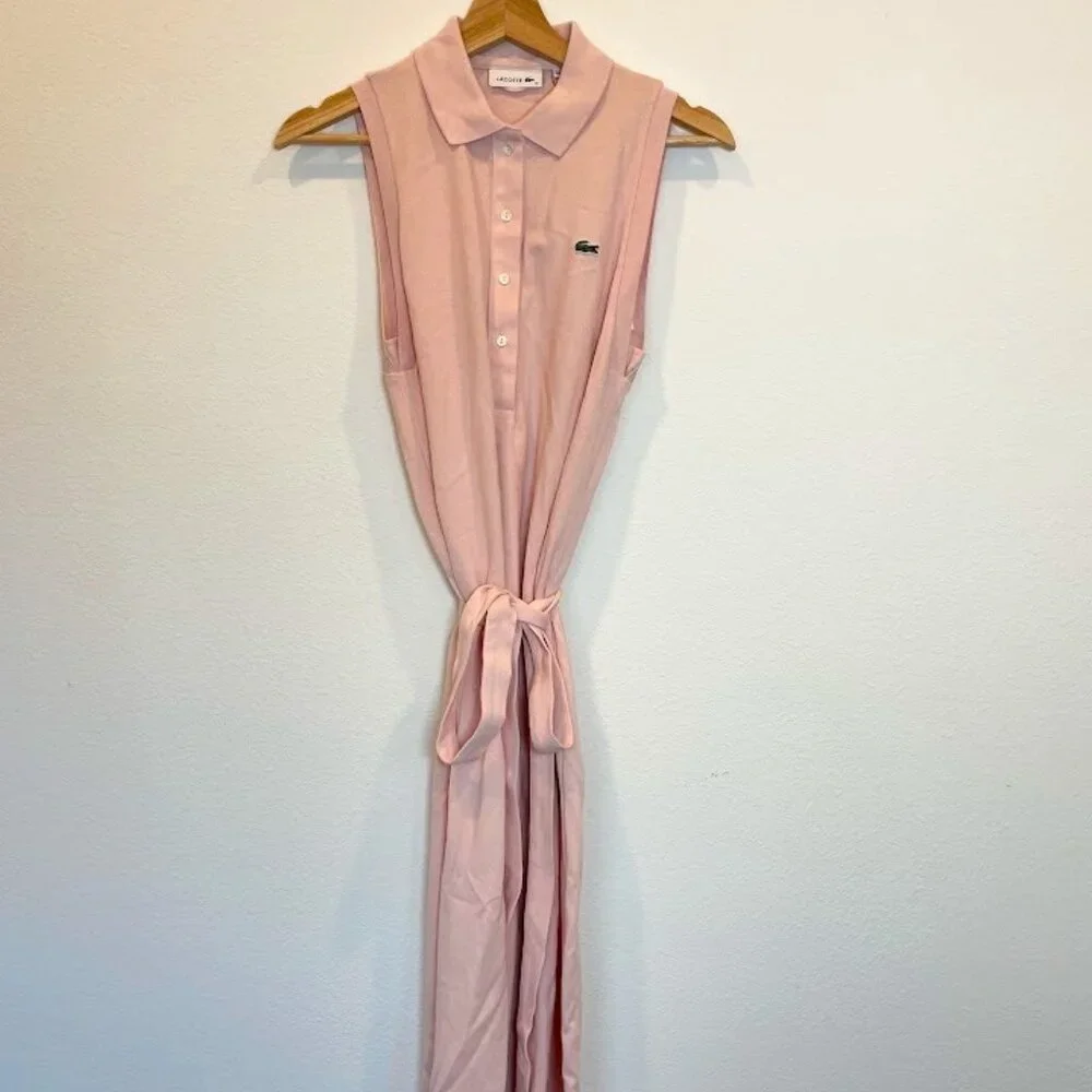 Lacoste Women's Cotton Piqué Belted Polo Dress SIZE 4 - Picture 2 of 3